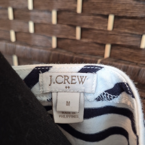 J. Crew Navy and White Striped Long Sleeve Top - Picture 2 of 5